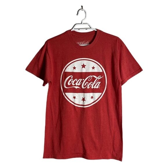 Coca-Cola Graphic Print Short Sleeve Crewneck Retro T-Shirt - Picture 1 of 6